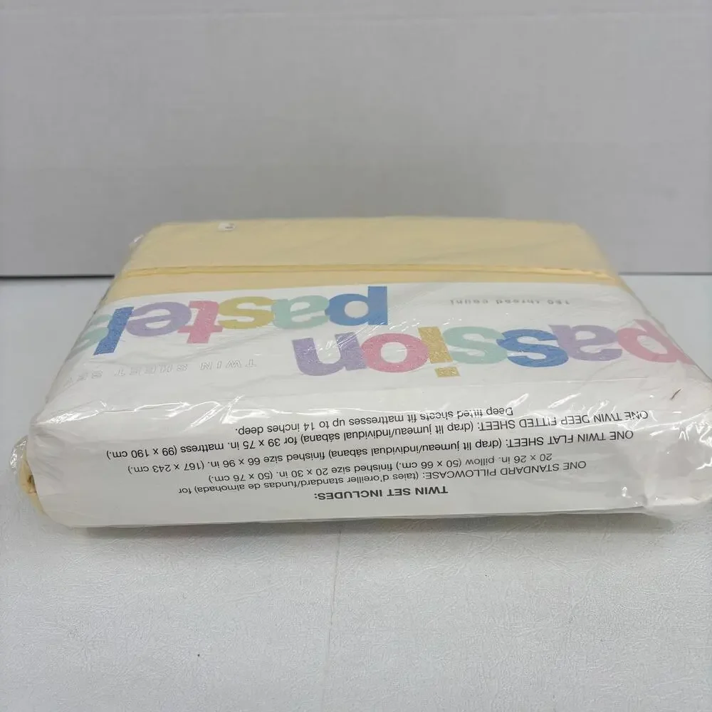 Dayton Hudson Twin Sheets Set Passion Pastels Buttercup 180 Thread Count Vintage